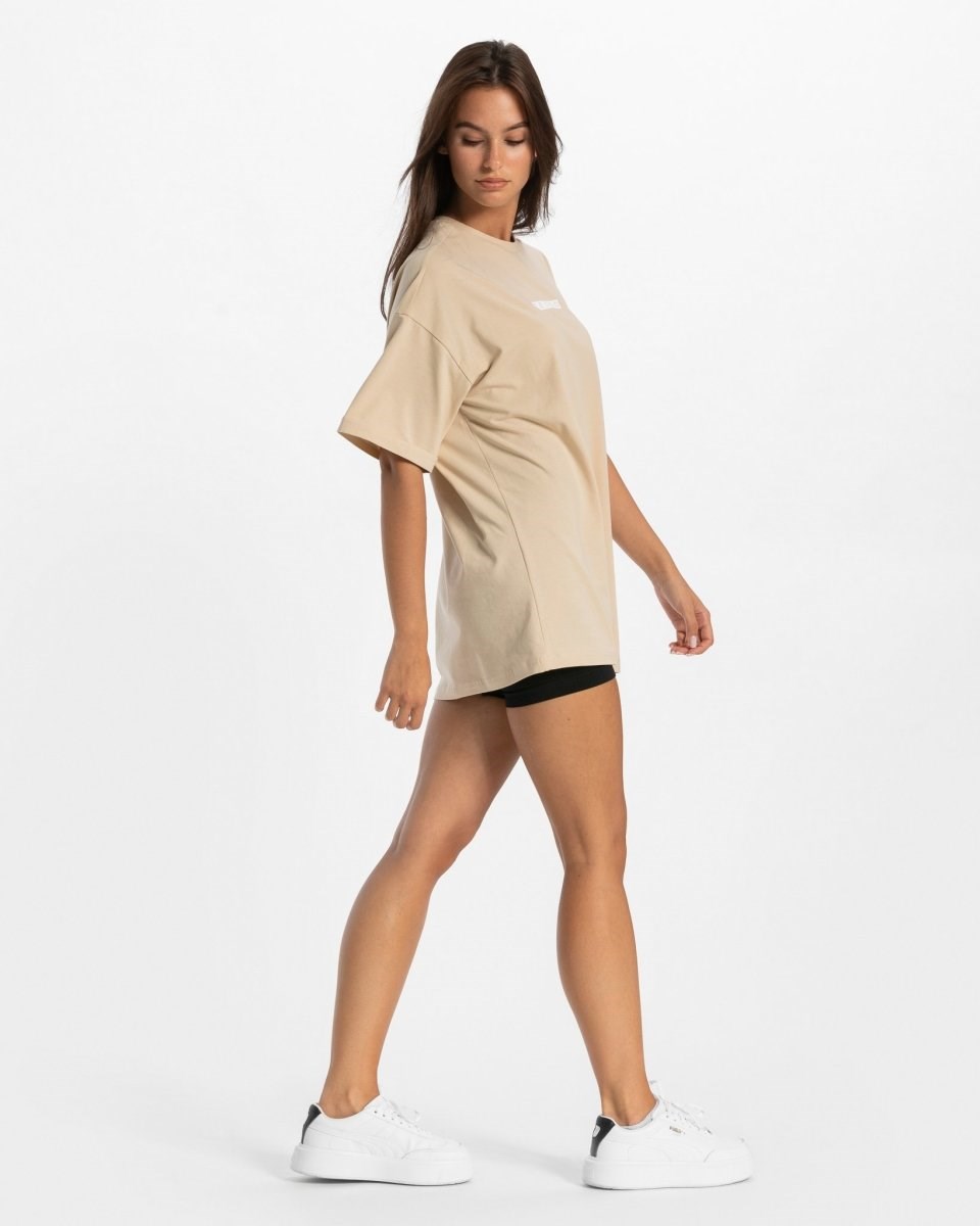 TEVEO Iconic Oversized T-Shirt Nude Femme | FXN-41639243