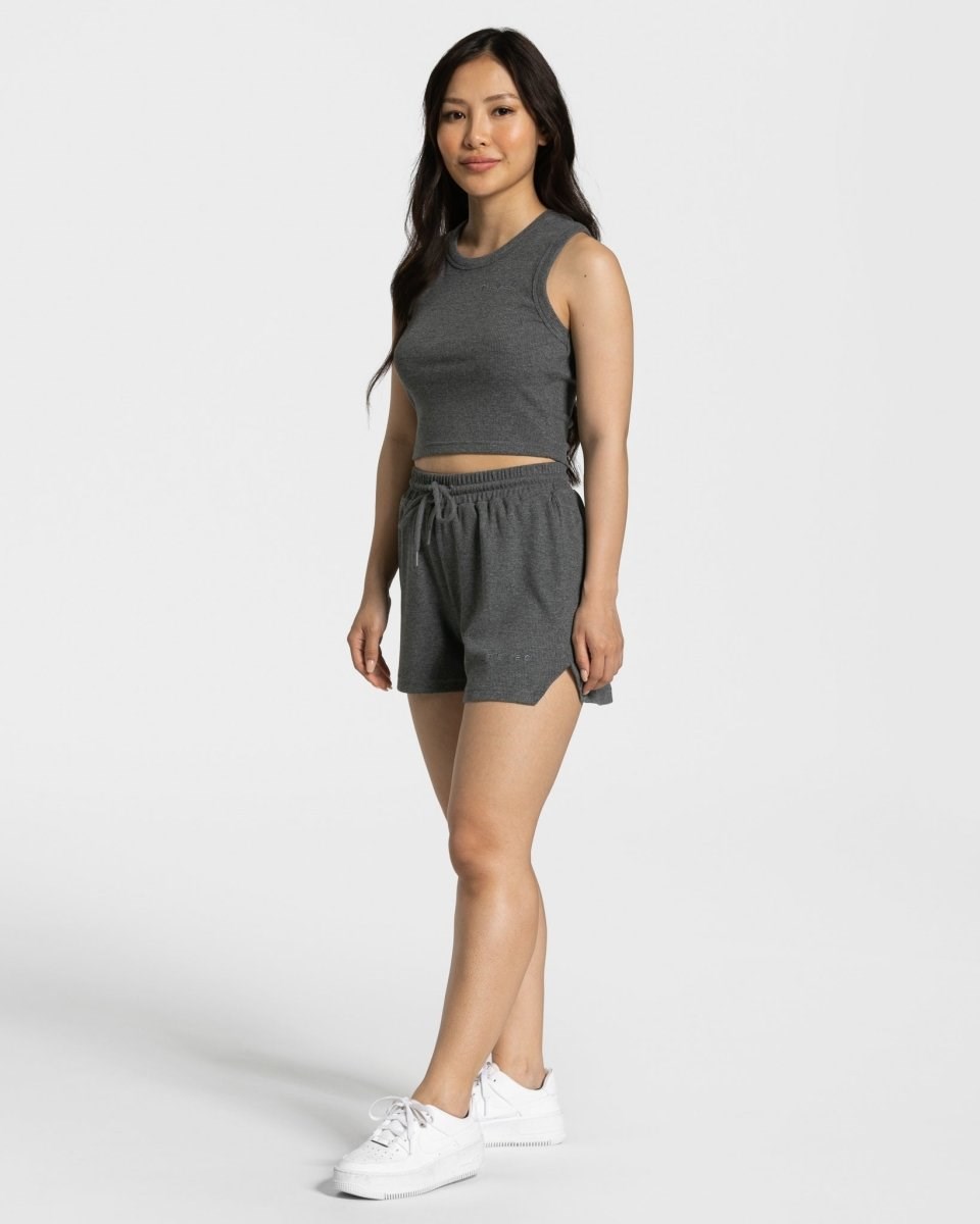 TEVEO Lounge Crop Top Grise Foncé Femme | HFL-40805395