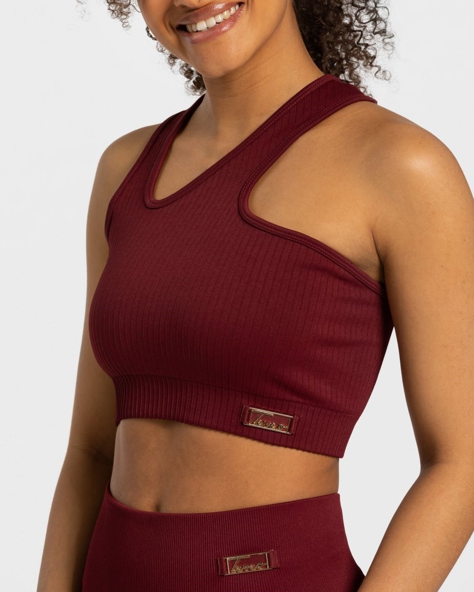 TEVEO Golden Asymmetric Top Bordeaux Femme | OEN-27327943