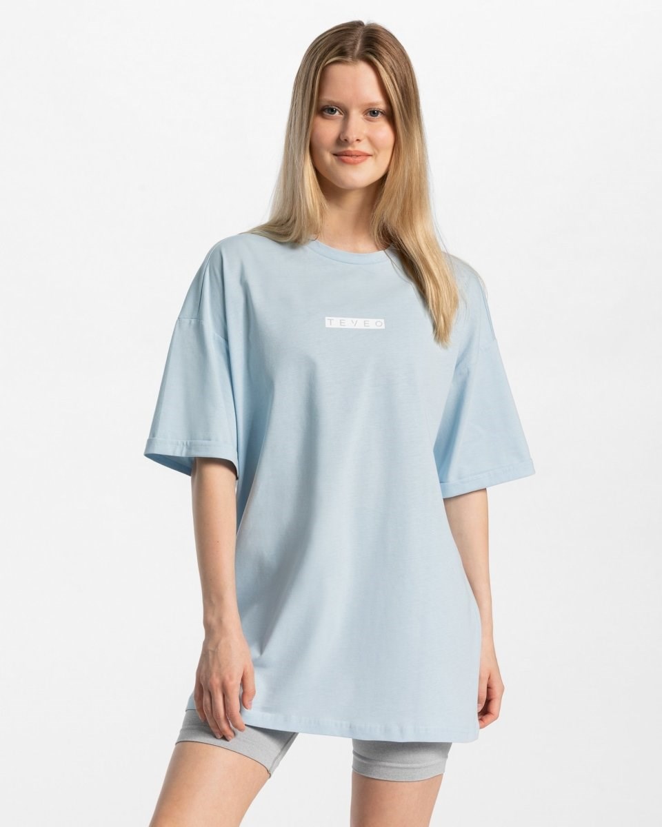 TEVEO Iconic Oversized T-Shirt Bleu Femme | KAL-98608773