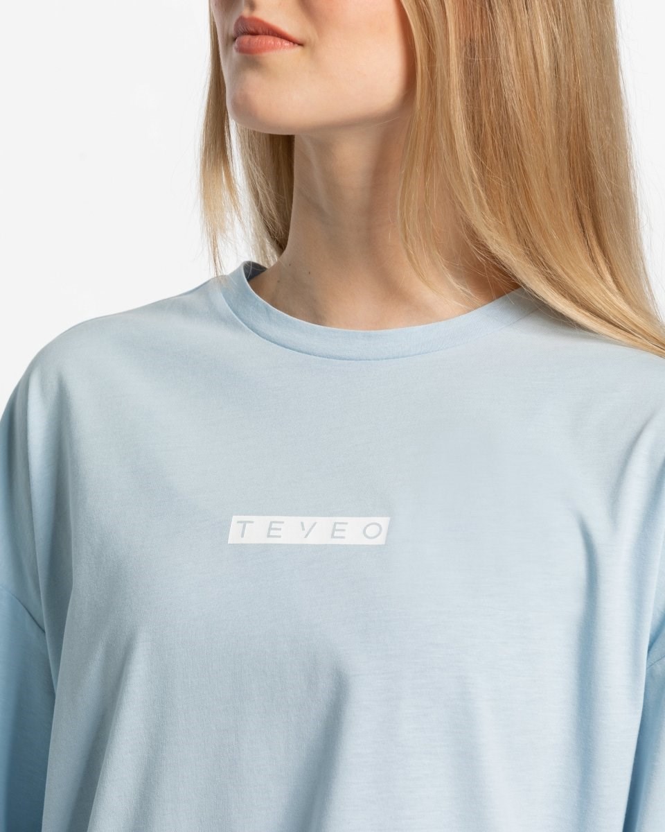 TEVEO Iconic Oversized T-Shirt Bleu Femme | KAL-98608773